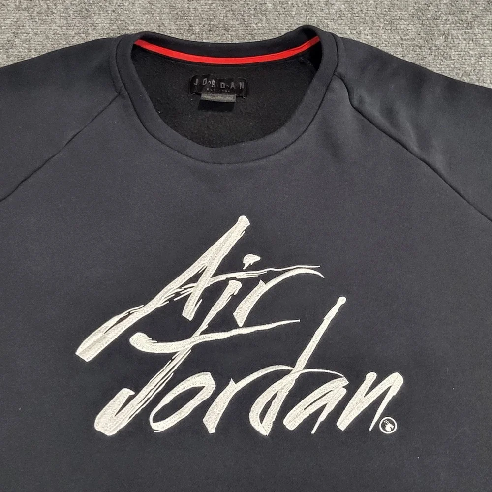 Air Jordan Sportswear Greatest Fleece Crew Black Sweatshirt Men's Size XX-Large